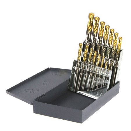 DRILLCO 15PC TiN Tipped Drill Set 1/16-1/2 BY 32nds 450T15
